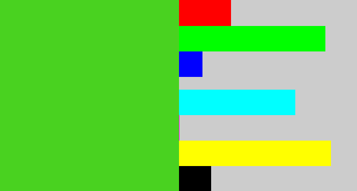 Hex color #49d220 - green apple