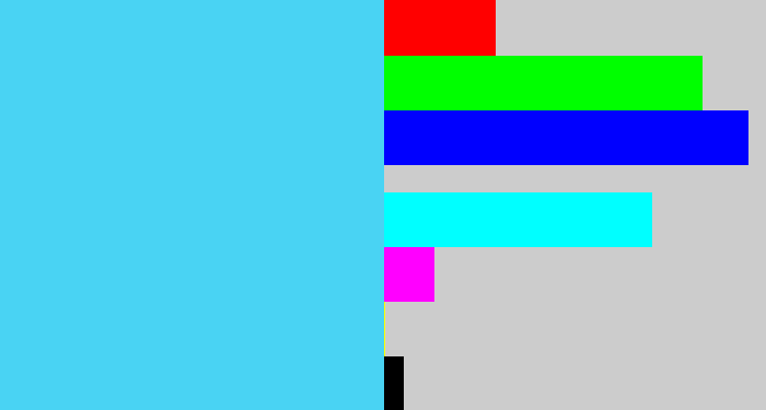 Hex color #49d3f3 - bright cyan