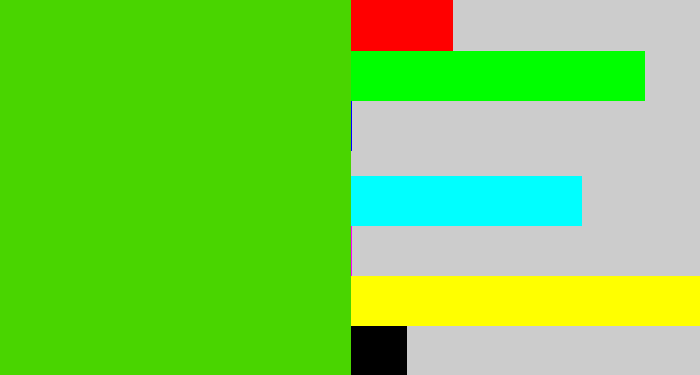 Hex color #49d500 - frog green