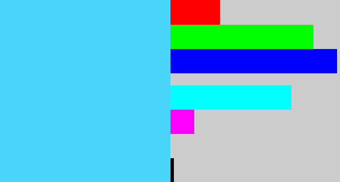 Hex color #49d5f9 - bright cyan