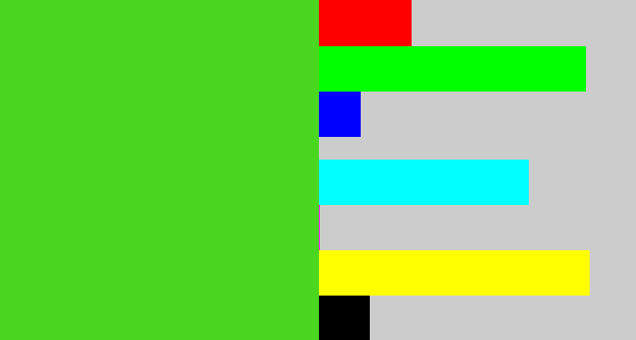 Hex color #49d720 - green apple