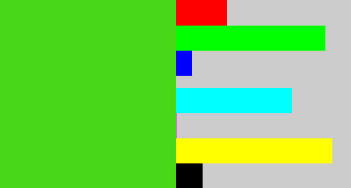 Hex color #49d817 - green apple