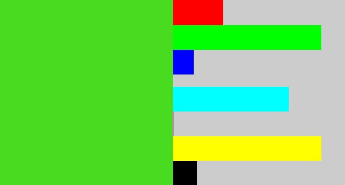 Hex color #49db1f - green apple