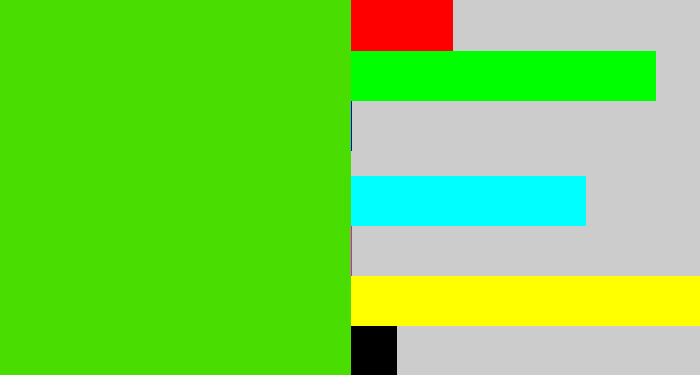 Hex color #49dd01 - vivid green