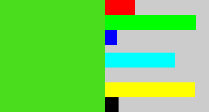 Hex color #49dd1e - green apple