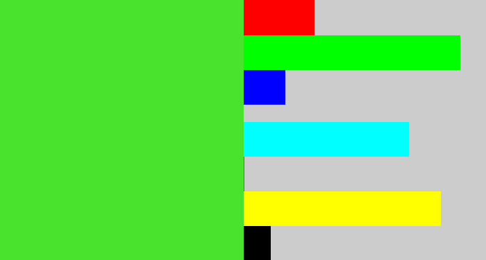 Hex color #49e22c - toxic green