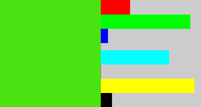 Hex color #49e311 - green apple