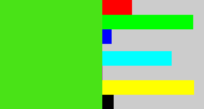 Hex color #49e317 - green apple