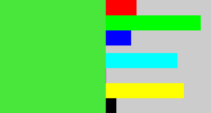Hex color #49e63c - toxic green
