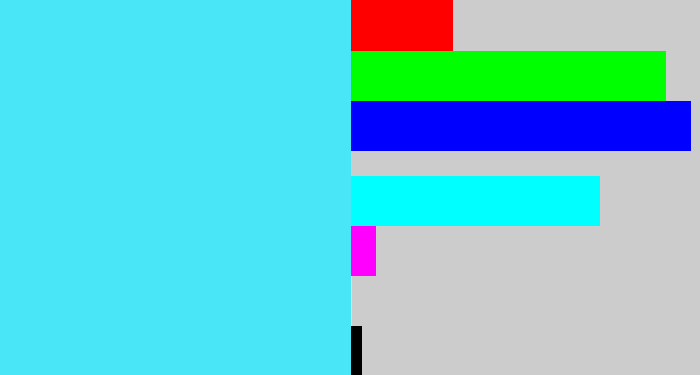 Hex color #49e6f8 - bright cyan