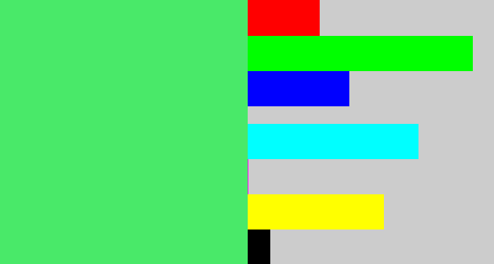 Hex color #49e969 - light bright green