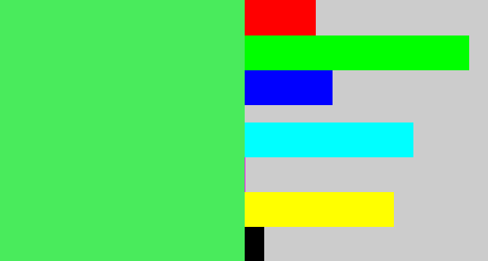 Hex color #49eb5c - light neon green