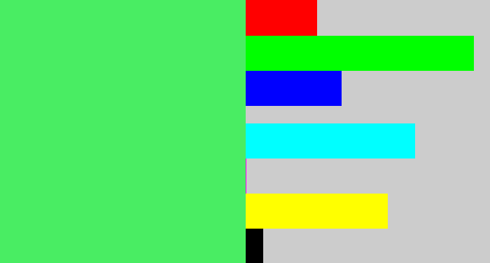 Hex color #49ed63 - light bright green