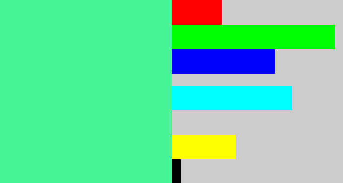 Hex color #49f398 - sea green