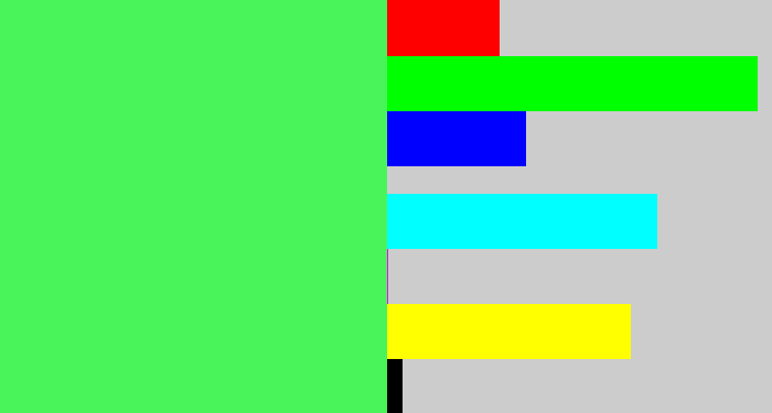 Hex color #49f45b - light neon green