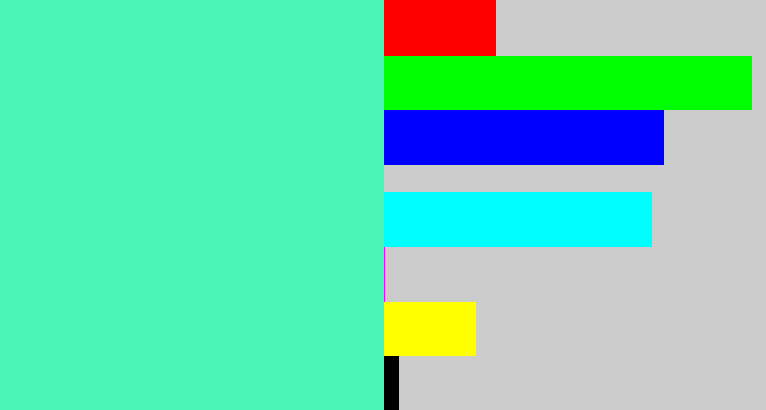 Hex color #49f4b9 - light greenish blue