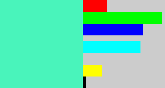 Hex color #49f4bb - light greenish blue