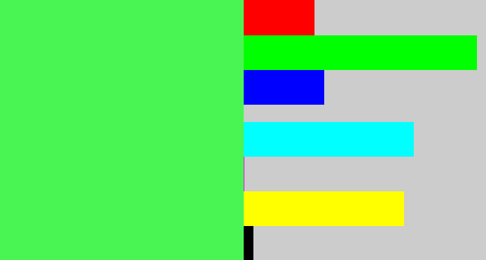 Hex color #49f553 - light neon green