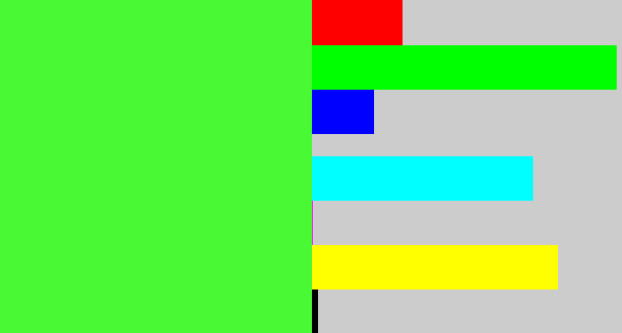 Hex color #49f934 - light neon green