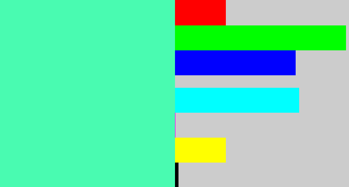 Hex color #49fbb1 - sea green