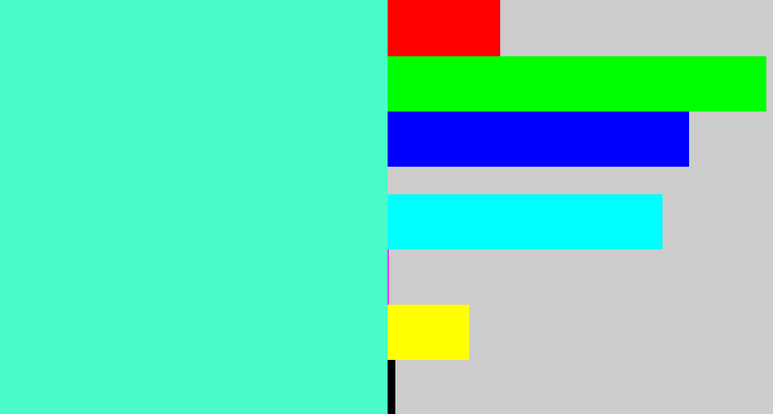 Hex color #49fbc7 - light greenish blue
