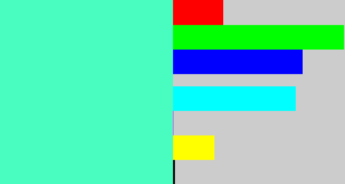 Hex color #49fcc0 - light greenish blue