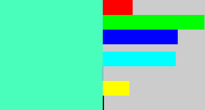 Hex color #49fdbb - light greenish blue
