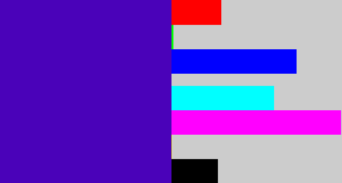 Hex color #4a02b9 - violet blue