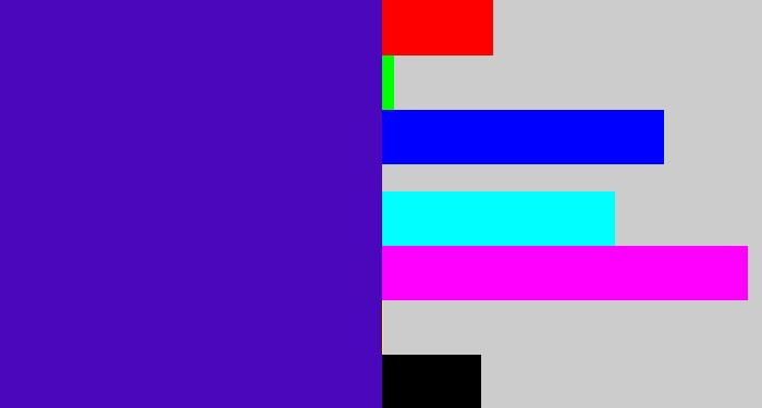 Hex color #4a07bc - violet blue