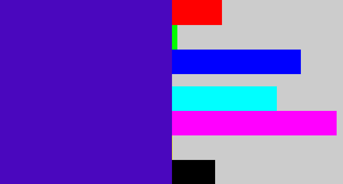 Hex color #4a07be - violet blue