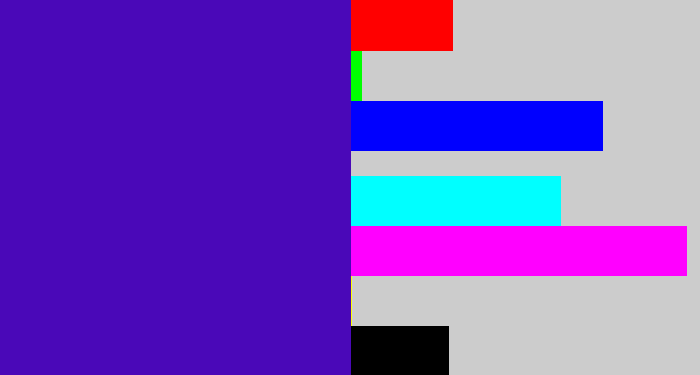 Hex color #4a08b8 - violet blue