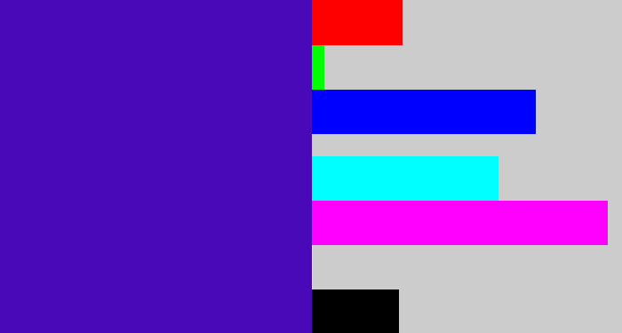 Hex color #4a09b8 - violet blue