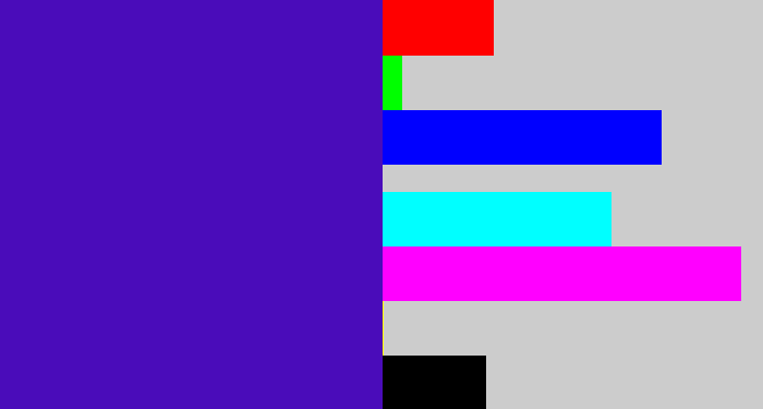 Hex color #4a0cba - violet blue