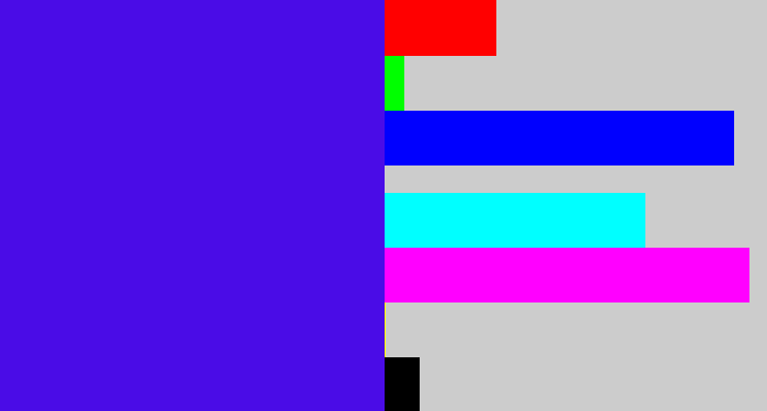 Hex color #4a0ce7 - blue/purple