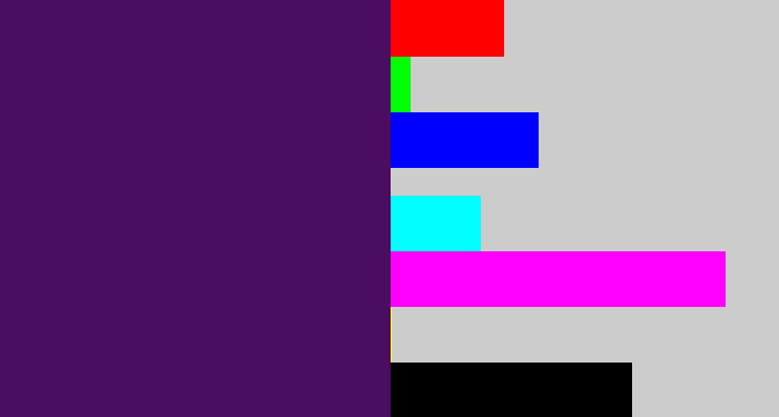 Hex color #4a0d60 - plum purple