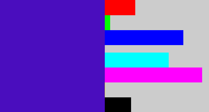 Hex color #4a0dbe - violet blue