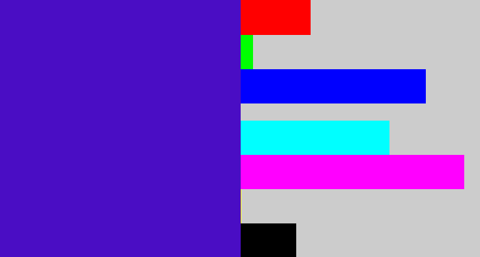 Hex color #4a0dc4 - violet blue