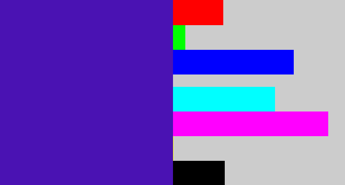Hex color #4a12b3 - indigo blue