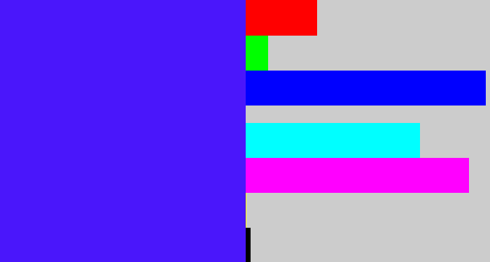 Hex color #4a16fb - purplish blue