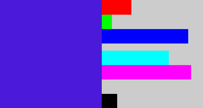 Hex color #4a19d9 - purple/blue
