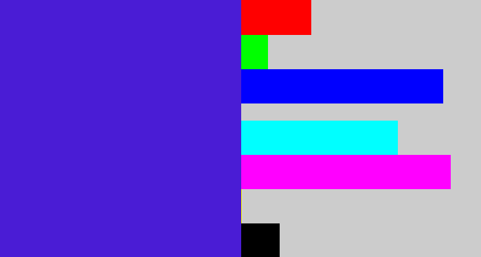 Hex color #4a1cd5 - blue purple