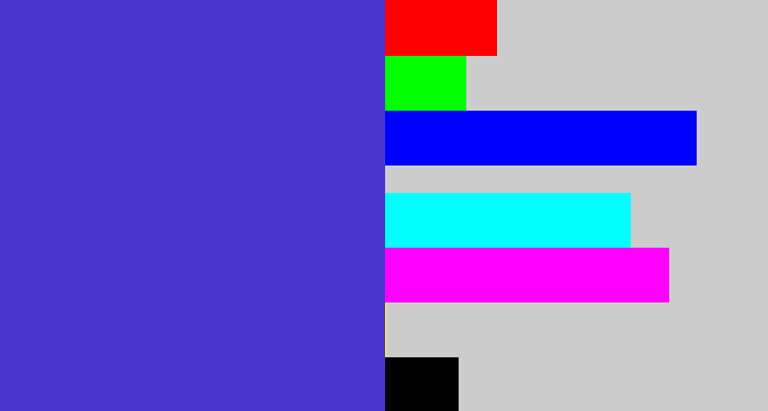 Hex color #4a36cf - blurple