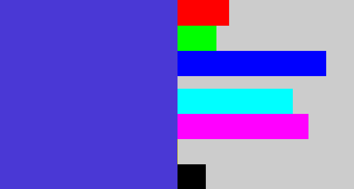Hex color #4a38d5 - blurple