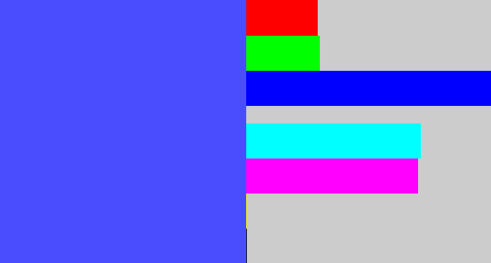Hex color #4a4dfe - purpleish blue