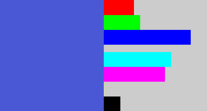 Hex color #4a58d6 - warm blue