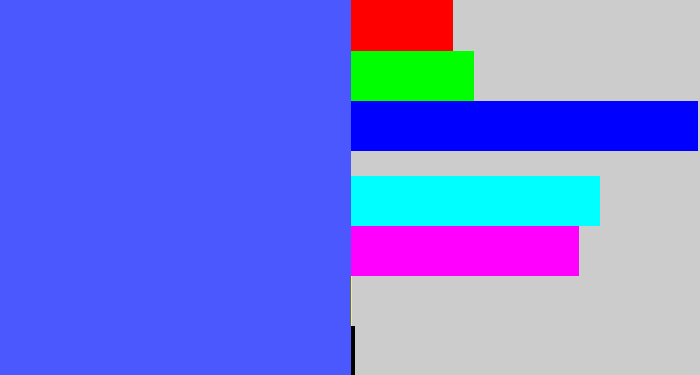 Hex color #4a58fd - warm blue