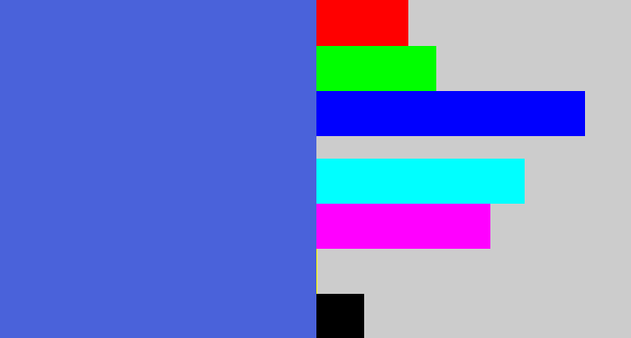 Hex color #4a62da - warm blue