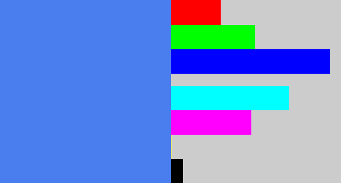 Hex color #4a7ded - dodger blue