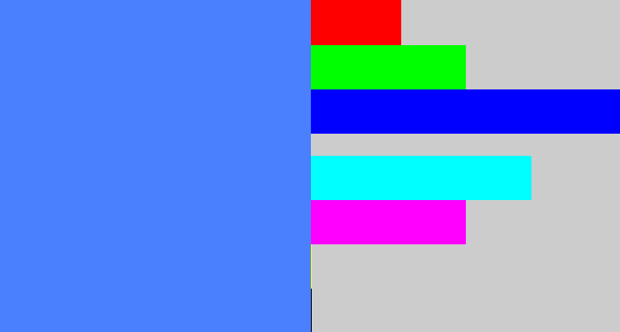 Hex color #4a7ffe - dodger blue