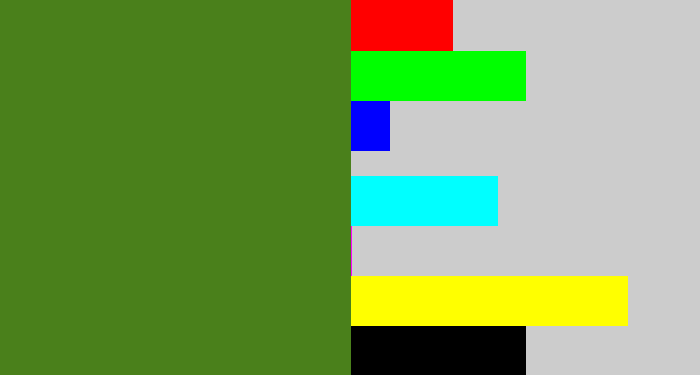 Hex color #4a801b - sap green